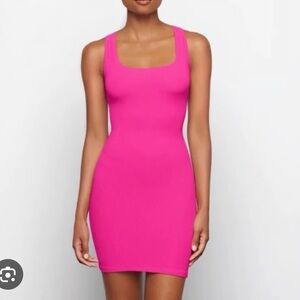 SKIMS Soft Lounge Mini Dress in Hot Pink - Size Small